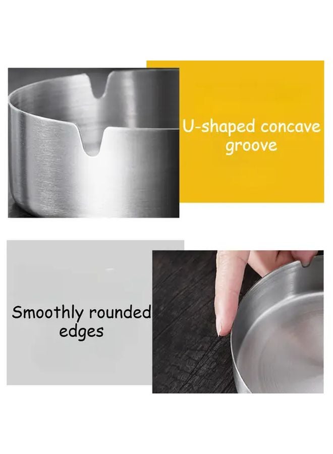 3pcs Stainless Steel Windproof Ashtray Shock Resistant Wear Resistant Easy to Clean - Image 4